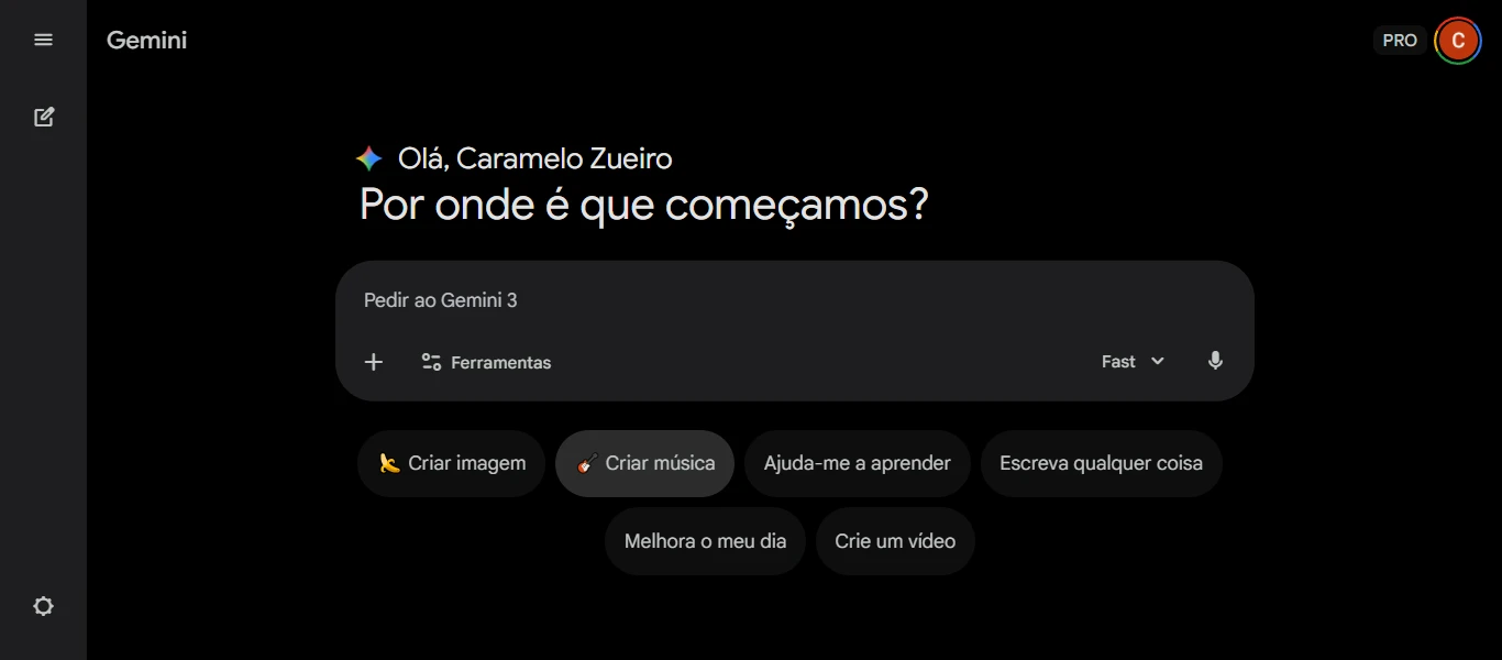 Gemini liberar a criação de músicas